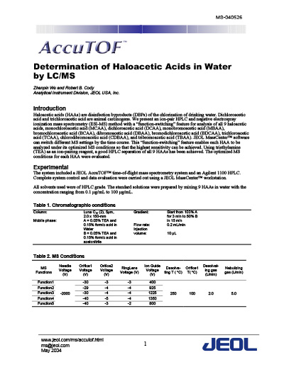 Determination of Haloacetic Acids